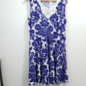 Women's Crochet Neckline Skater style dress.